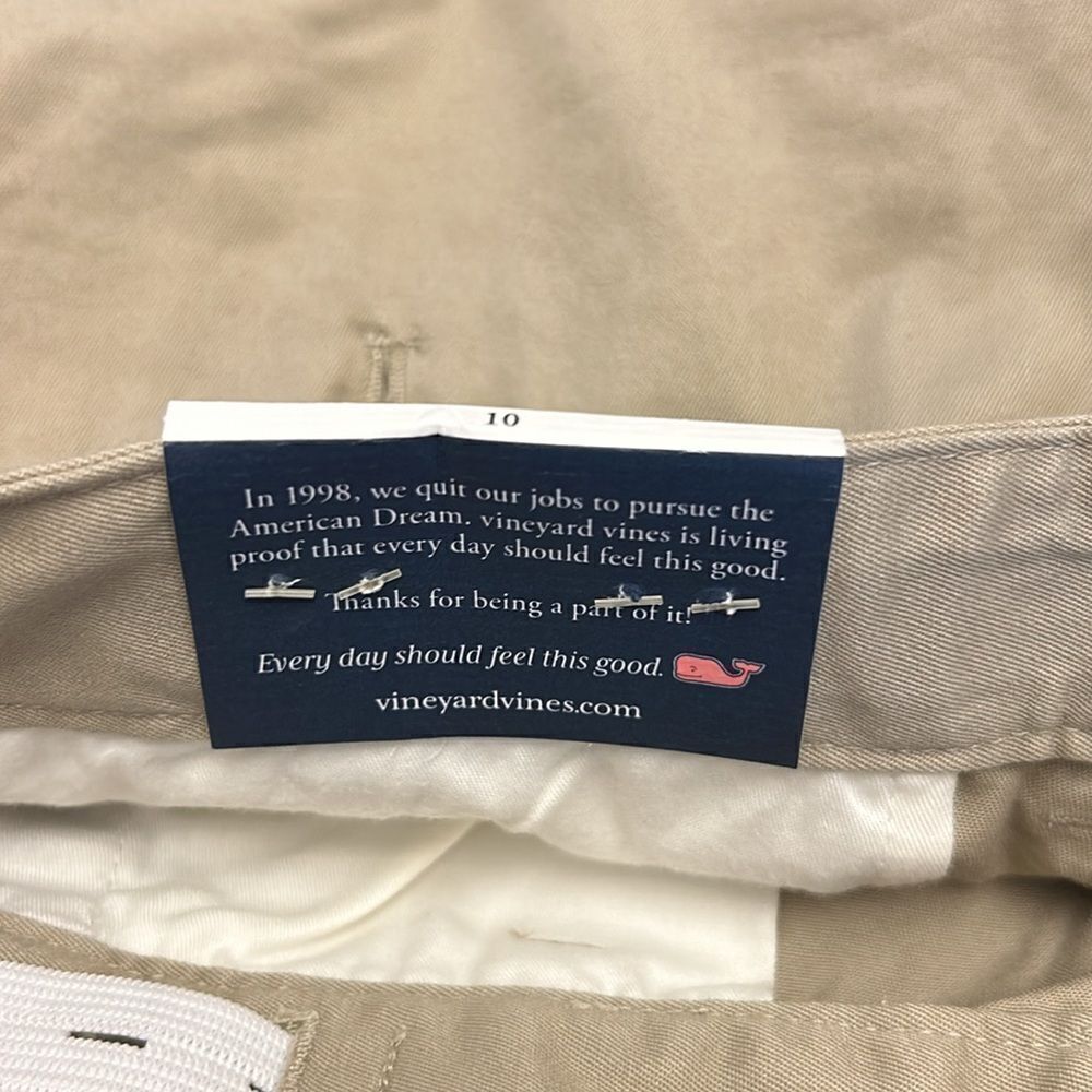 Vineyard Vines khaki cotton club unisex pant Size 10 New - Picture 5 of 9